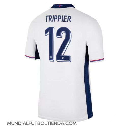 Camiseta Inglaterra Kieran Trippier #12 Primera Equipación Replica Eurocopa 2024 mangas cortas